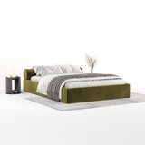 Maison de Rêve Temno zelena oblazinjena zakonska postelja s prostorom za shranjevanje z letvenim dnom 200x200 cm Solvo – | Shoptok.si