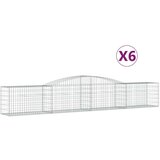  Obokana gabionska košara 6 kosov 400x50x60/80cm cinkano železo | Shoptok.si