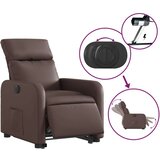 vidaXL Električna naslonjač na podizanje od umjetne kože smeđi | shoptok.hr