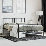  Metalni okvir kreveta uzglavlje i podnožje crni 120x200 cm | shoptok.hr