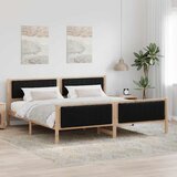  Okvir kreveta Smeđa i crna 200 x 200 cm Masivna borovina | shoptok.hr
