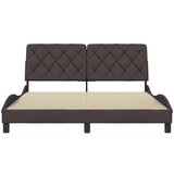 vidaXL Posteljni okvir brez vzmetnice temno rjav 160x200 cm blago | Shoptok.si