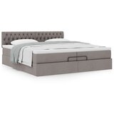 vidaXL Otomanski posteljni okvir z vzmetnico taupe 200x200 cm blago, (21670794) | Shoptok.si