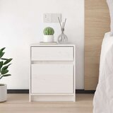  Nočna omarica 2 kosa bela 40x31x50 cm trdna borovina, (20624345) | Shoptok.si
