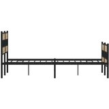 vidaXL Kovinski posteljni okvir brez vzmetnice sonoma hrast 160x200 cm | Shoptok.si