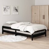  Složivi krevet crni 90x200 cm od masivne borovine | shoptok.hr