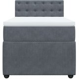 Box spring krevet s madracem tamnosivi 90x200 cm baršunasti | shoptok.hr
