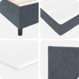 vidaXL Box Spring postelja z vzmetnico temno siva 80x200 cm žamet | Shoptok.si