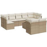  10-dijelni set vrtnih sofa s jastucima bež od poliratana | shoptok.hr