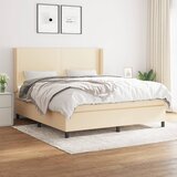 The Living Store Box spring postelja z vzmetnico krem 160x200 cm blago - Box Spring Postelja, (21511934) Cene