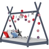 vidaXL Otroški posteljni okvir siv iz trdne borovine 70x140 cm, (20650913) | Shoptok.si