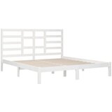  Posteljni okvir bel iz trdnega lesa 200x200 cm, (20647393) | Shoptok.si