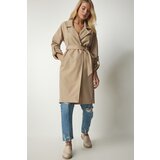  Women's Beige Belted Seasonal Trench Coat | Shoptok.si