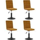 Maison Chic Vrtljivi Jedilni stoli - Vzorci stoli 4 kosi rjav žamet A1865, (22031026) | Shoptok.si