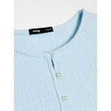 Sinsay Rebrasta bluza s bisernim gumbima od viskoze | shoptok.hr