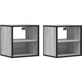 Maison Chic Stenski Dvo delni komplet Nočne omarice - Nočne mize siva sonoma 40x31x39,5 cm, (21688271) Cene