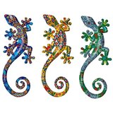 Signes Grimalt Kipci in figurice Set 3 Kuščaric Cvetlični Vzorec 16 Cm Večbarvna Cene