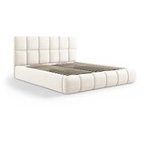 Micadoni Krem baršunasti tapecirani bračni krevet s prostorom za odlaganje s podnicom 180x200 cm Bellis – | shoptok.hr