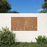  Vrtni zidni ukras 105 x 55 cm čelik COR-TEN s uzorkom horizonta