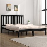 Maison Chic Posteljni okvir - Dvoposteljna postelja - Zakonska postelja črn iz trdne borovine 140x190 cm-J13991, (21770150) | Shoptok.si