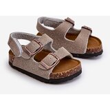 Boto Children's Sandals on Cork Platform with Velcro Closure in Grey Rorria | Shoptok.si