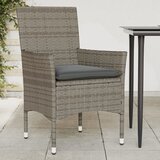 Maison Chic Vrtni stoli - Stol za vrt z blazinami 2 kosa siv poli ratan JS2151, (21876891) | Shoptok.si