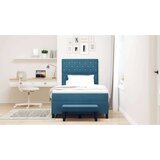 Box Postelja z vzmetnico z vzmetnico Temno modra 120 x 190 cm Žamet, (5000127242) | Shoptok.si