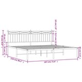 Metalni okvir za krevet s uzglavljem crni 183x213 cm | shoptok.hr