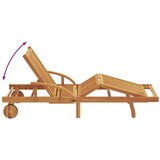 vidaXL sončni ležalniki 2 kosi z blazinami in mizo Rjava Trden les akacije, zložljiv sončni ležalnik z kolesi in blazino Rjava Trden les akacije | Shoptok.si