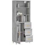  Visoka komoda siva sonome 69,5x34x180 cm od konstruiranog drva Slike