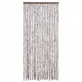  Zastor protiv insekata smeđe-sivi i bijeli 90 x 220 cm šenil | shoptok.hr