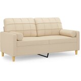 Maison Chic kavč - Sofa - Kanape dvosed z blazinami krem 140 cm blago, (21727141) Cene