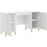 Stol Bijela visokog sjaja Konstruirano drvo 142,5 x 50 x 75 cm | Eponuda.ba