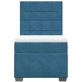 vidaXL Box spring postelja z vzmetnico modra 90x190 cm žamet, (21308175) | Shoptok.si