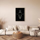  Slika - Symmetry of Shapes (1-part) - Graphic Motif in Black Shade 60x90 U prirodnom drvenom okviru | shoptok.hr
