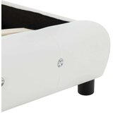vidaXL Postelja z vzmetnico belo umetno usnje 140x200 cm | Shoptok.si