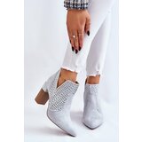 Kesi Fashionable Suede Openwork High Heel Shoes Grey Genevi Cene'.'