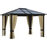 Outsunny zunanji luksuzni aluminijasti gazebo z mrežo proti komarjem poliestrski vrtni šotor 295x360x265 cm, (20744566) | Shoptok.si