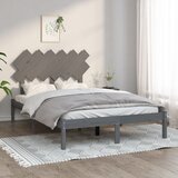 vidaXL Posteljni okvir siv 135x190 cm 4FT6 trden les Cene