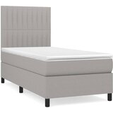 vidaXL Box spring postelja z vzmetnico svetlo siva 80x200 cm blago, (20930570) Cene