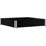 Furnova Vrtno korito črno 100x100 cm trdna borovina, (21921373) | Shoptok.si