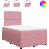 vidaXL Box spring postelja z vzmetnico roza 120x200 cm žamet, (21310811) | Shoptok.si