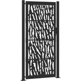  Vrtna vrata crna 100x200 cm dizajn s čeličnim tragovima | shoptok.hr