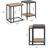 SoBuy komplet dveh kavnih mizic v industrijskem slogu v rjavi barvi, (20814846) | Shoptok.si