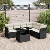 vidaXL 7-dijelni set vrtnih sofa od poliratana s jastucima crni | shoptok.hr