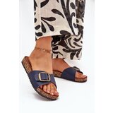 Boto Women's Sandals On Cork Platform With Buckle Blue Vianara Cene