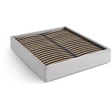 Micadoni Svijetlo sivi tapecirani bračni krevet s prostorom za odlaganje/bez uzglavlja s podnicom 200x200 cm Susan – | shoptok.hr