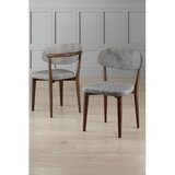 Hanah home set trpezarijskih stolica Onex 2 kom, siva bukle tkanina, drvene noge boje oraha | Eponuda.com