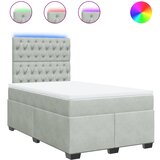 Box spring krevet s madracem svjetlosivi 120x200 cm baršunasti | shoptok.hr