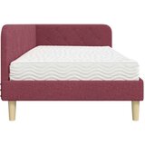vidaXL Kotna postelja z vzmetnico Vinorodna rdeča 90 x 200 cm blago | Shoptok.si